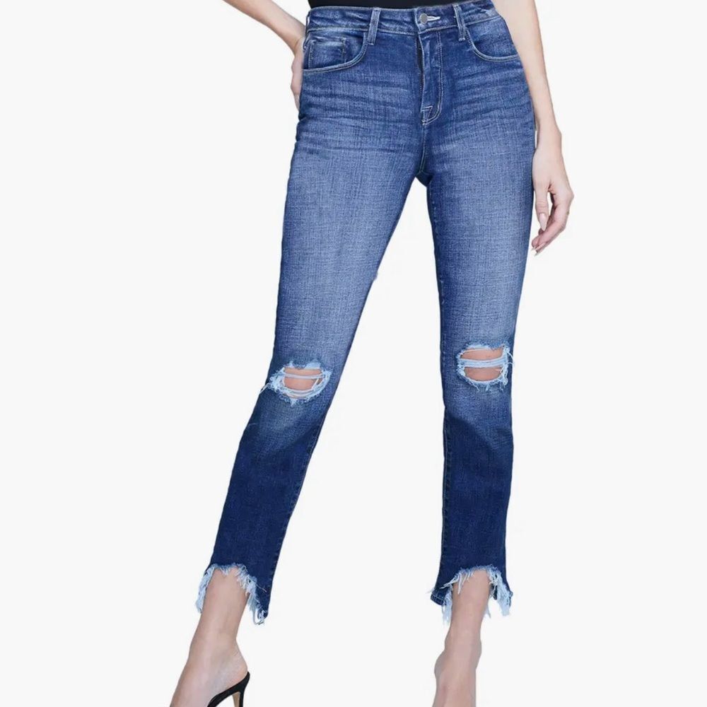 L'Agence Distressed Denim Jeans